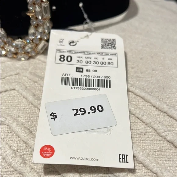 Zara Black and Gold Belt with Ornate Buckles - Picture 3 of 5